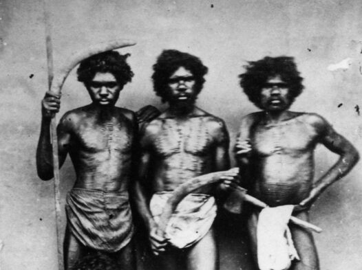 Aboriginal hunters from Brisbane, photographed in 1868